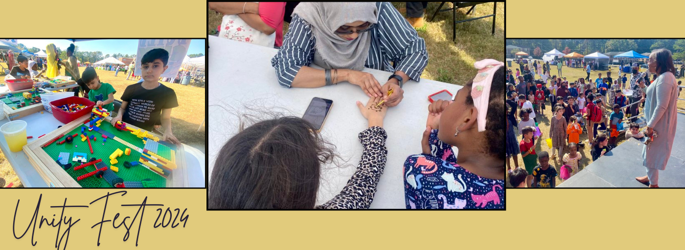 unity fest 2024; a collage of 3 pictures of children enjoying a local festival 